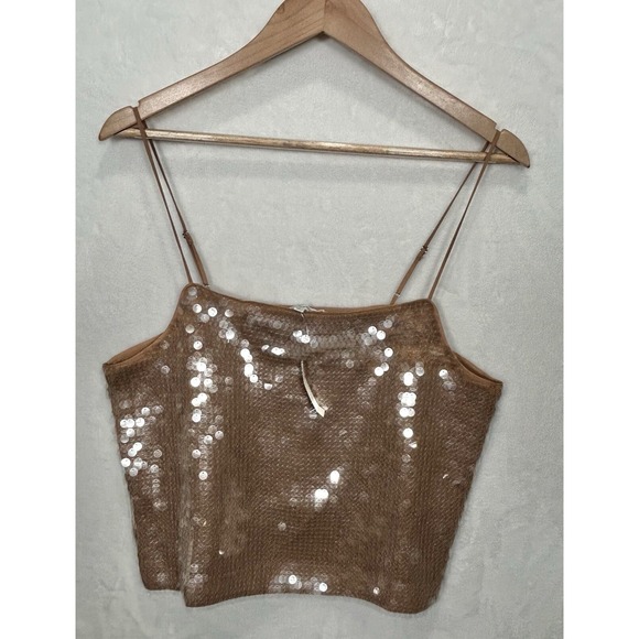 Madewell Tops - NEW Madewell Sequin‎ Cami Tank Top Womens Strappy Sparkle Square Neck Y2K Large
